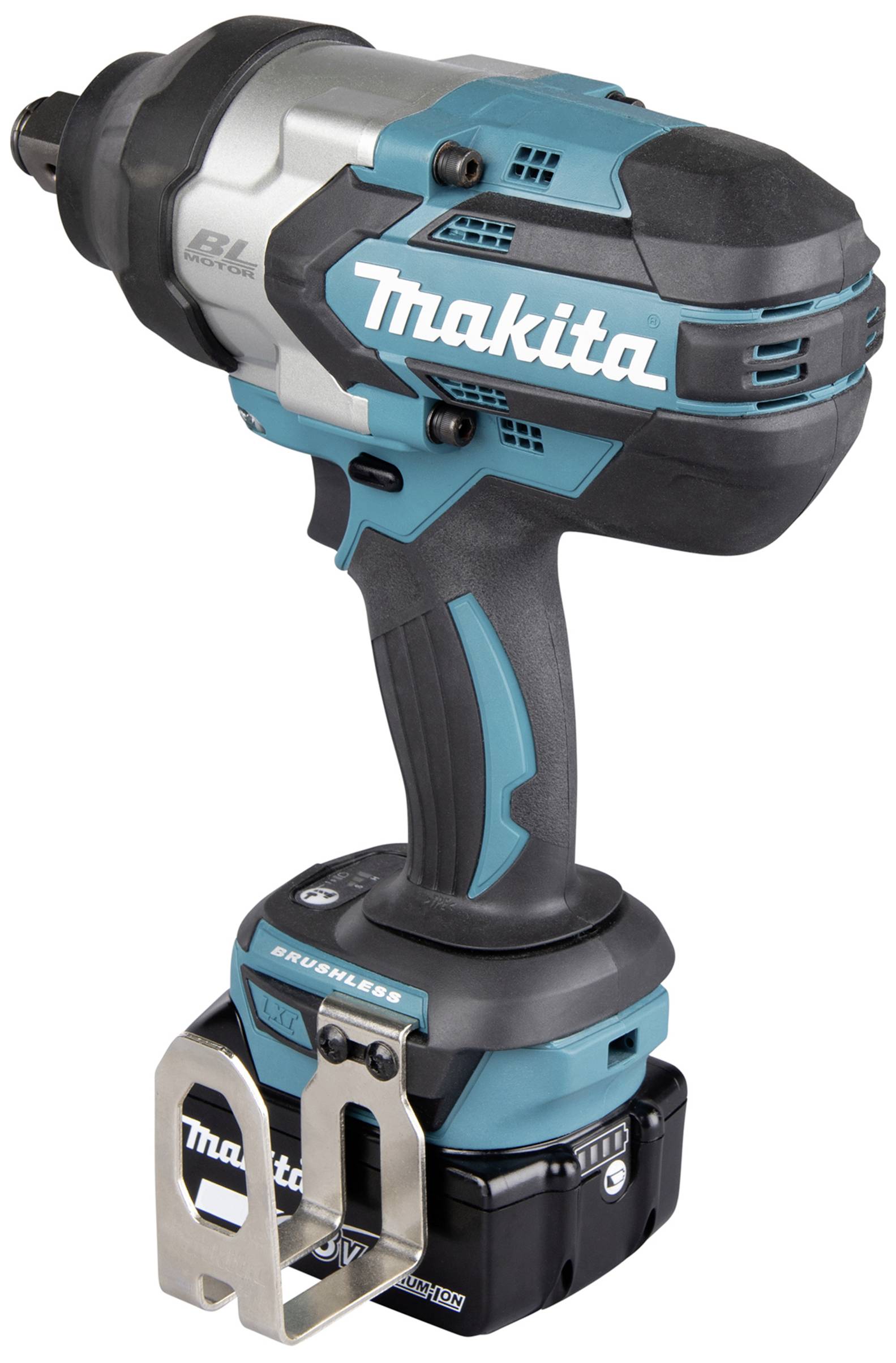 Akkuschlagschrauber von Makita, blau-schwarz mit ergonomischem Griff und robustem Gehäuse, geeignet für Bau- und Heimwerkerarbeiten.