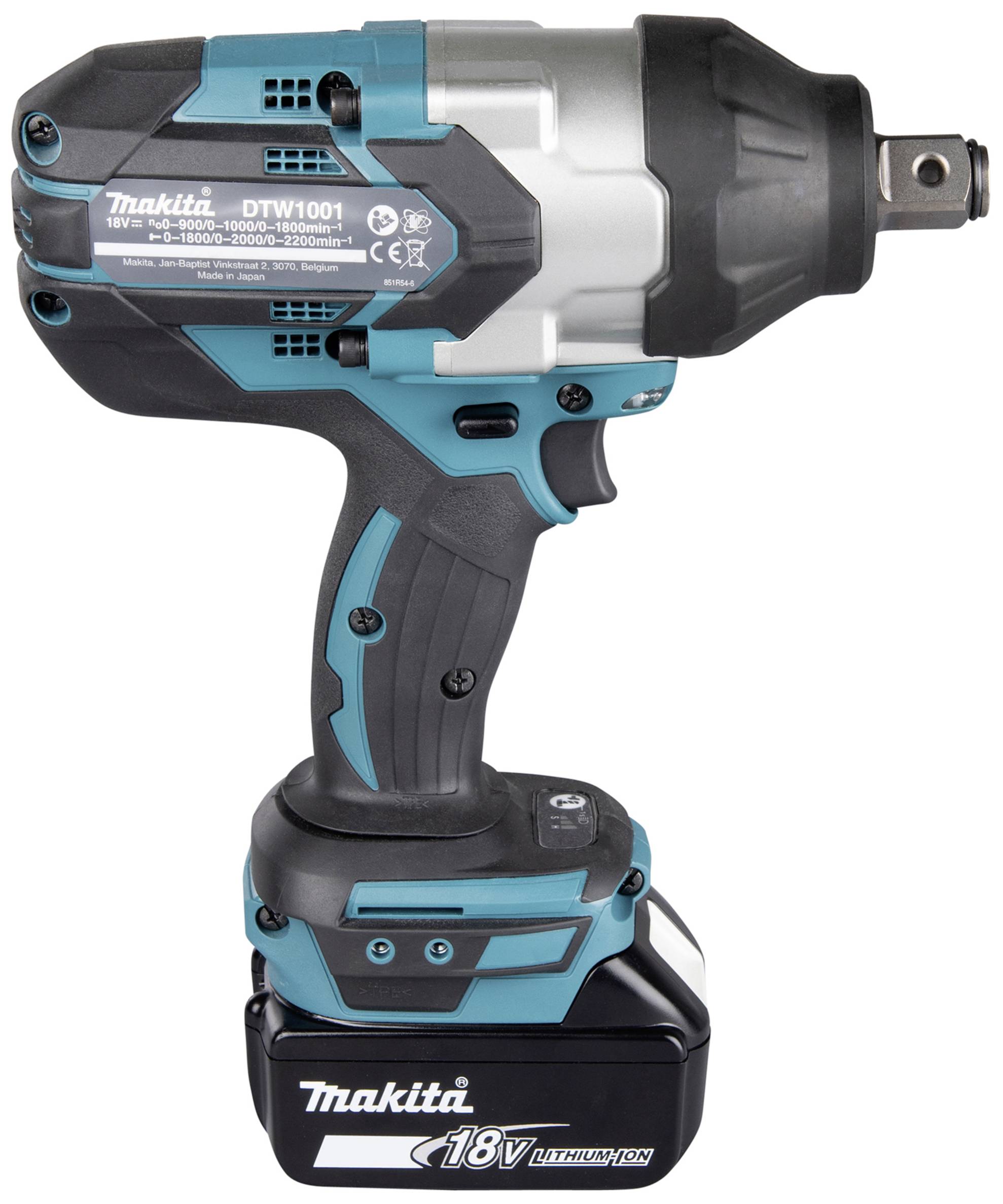 Makita DTW1001RTJ Akku-Schlagschrauber 1050 Nm 18V Anzahl mitgelieferte Akkus 2 5Ah inkl. 2. Akku, inkl. Ladegerät, inkl. Koffer