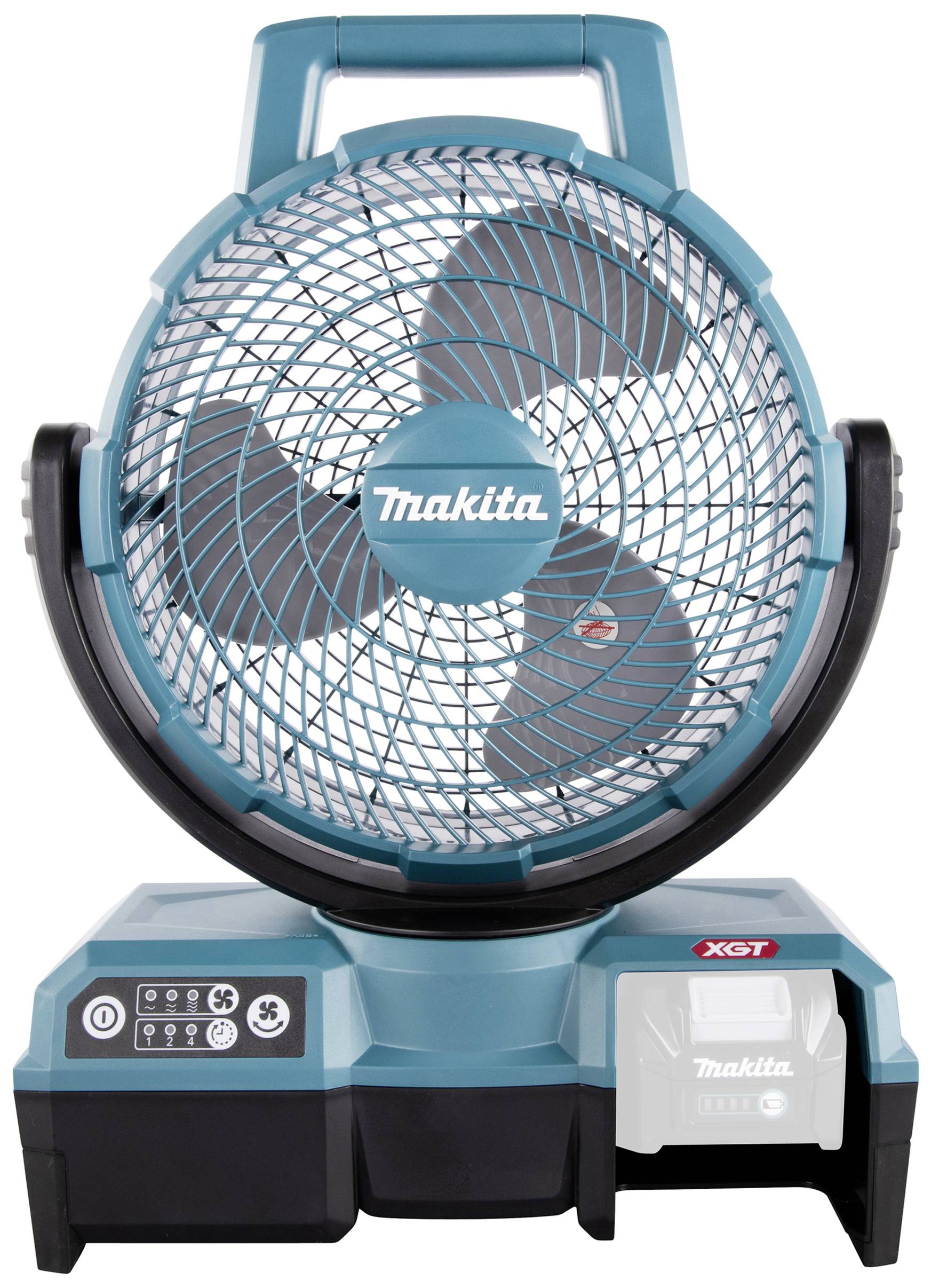 Makita Ventilator XGT; tragbarer, wiederaufladbarer Ventilator mit drei Geschwindigkeitsstufen. Ideal für Baustellen.