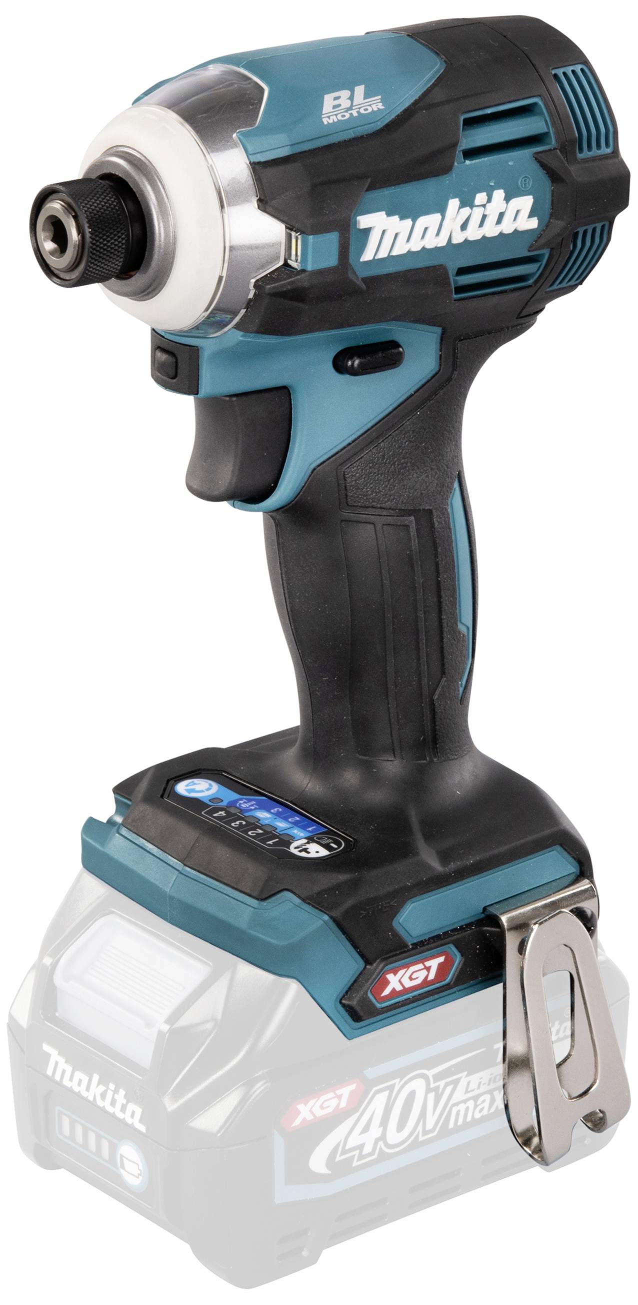 Akkuschlagschrauber von Makita in Blau und Schwarz mit 40 V max Akku. Geeignet für Schraub- und Montagearbeiten.