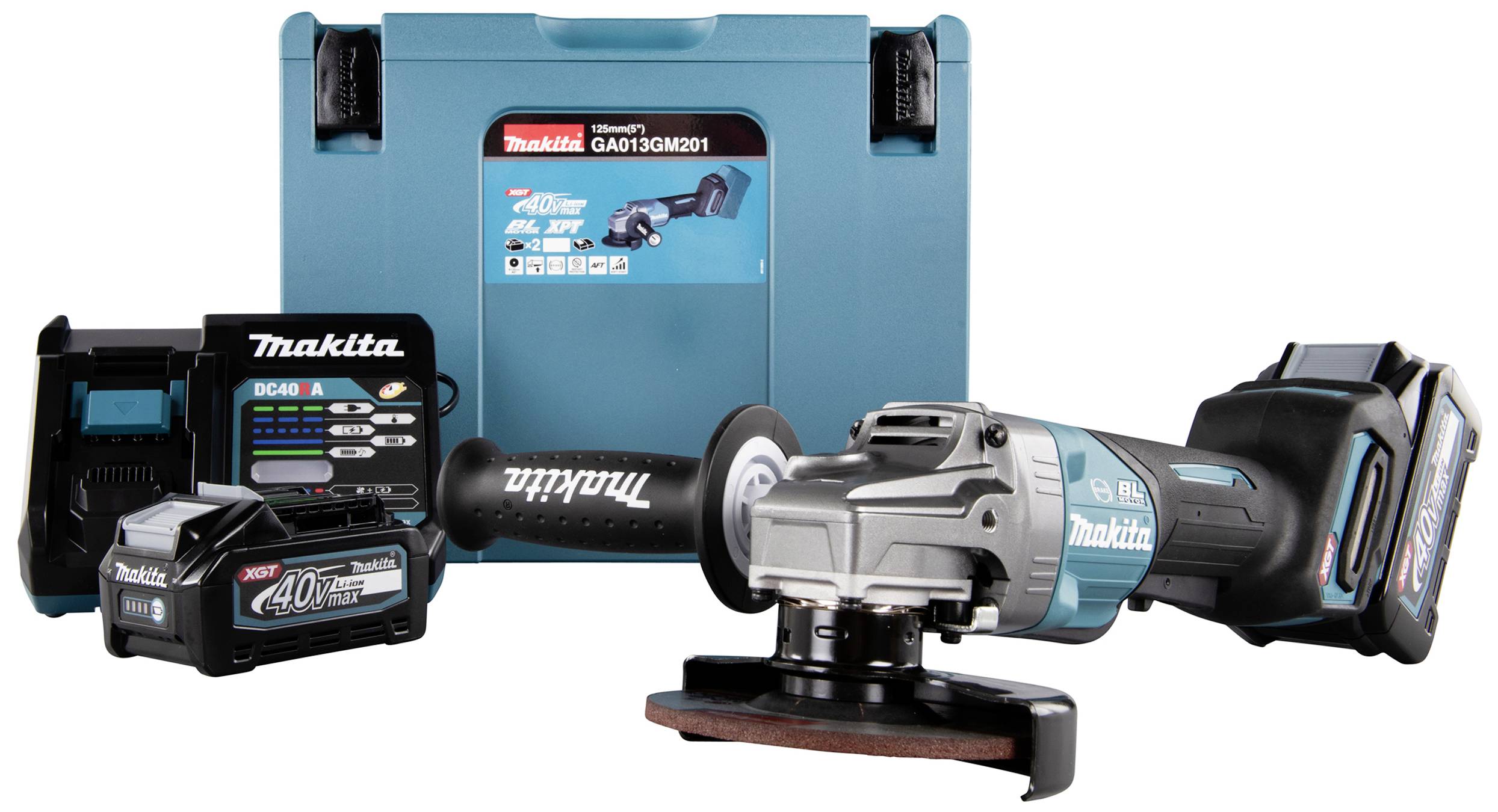 Makita GA013GM201 Akku-Winkelschleifer 125mm inkl. Ladegerät 40V 4Ah