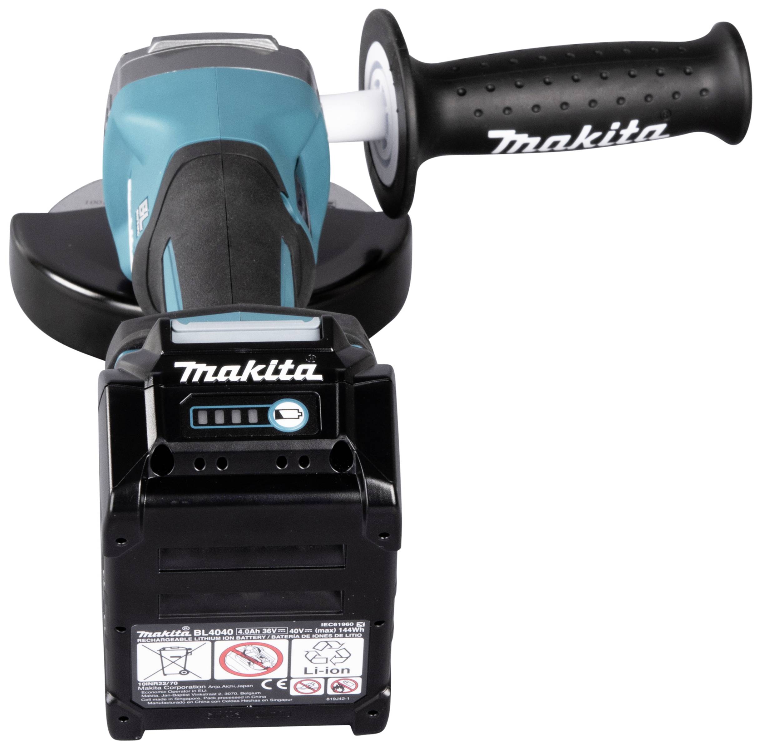 Makita GA016GM201 Akku-Winkelschleifer 125 mm inkl. Ladegerät 40 V 4 Ah