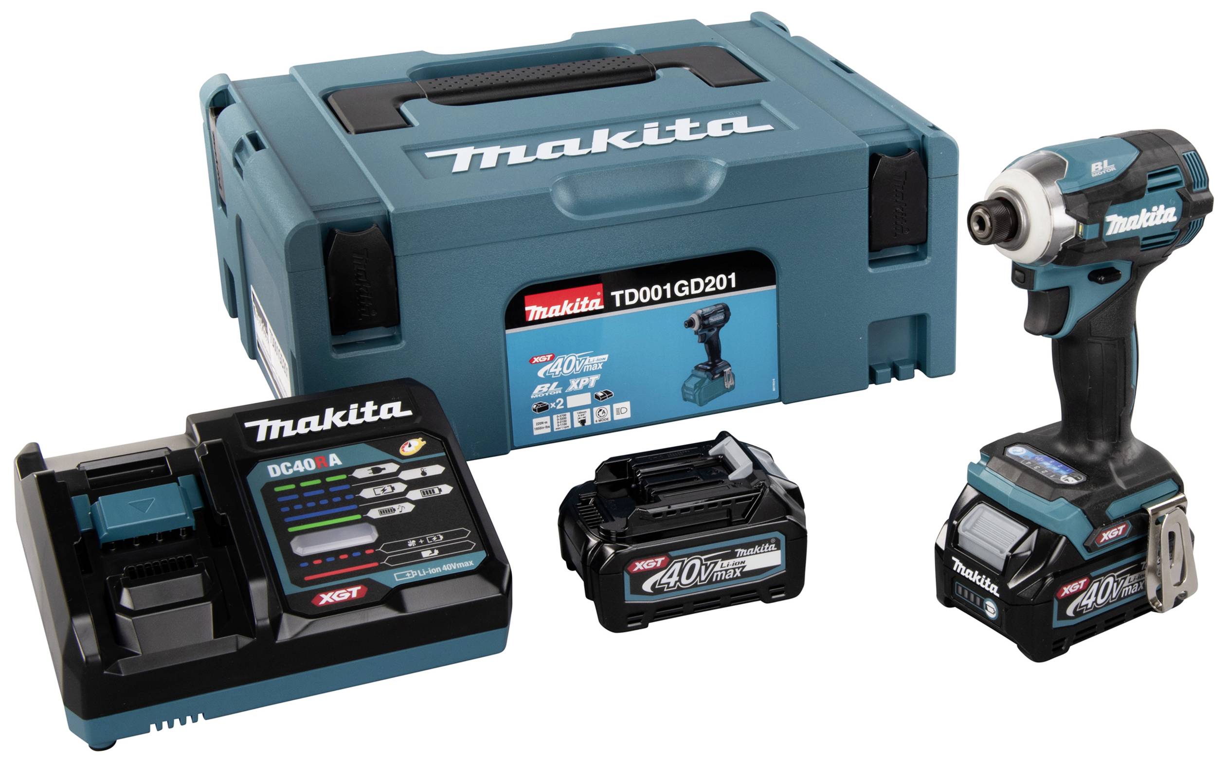 Makita TD001GD201 Akku-Schlagschrauber 220 Nm 40 V Anzahl mitgelieferte Akkus 2 2.5 Ah inkl. Ladegerät