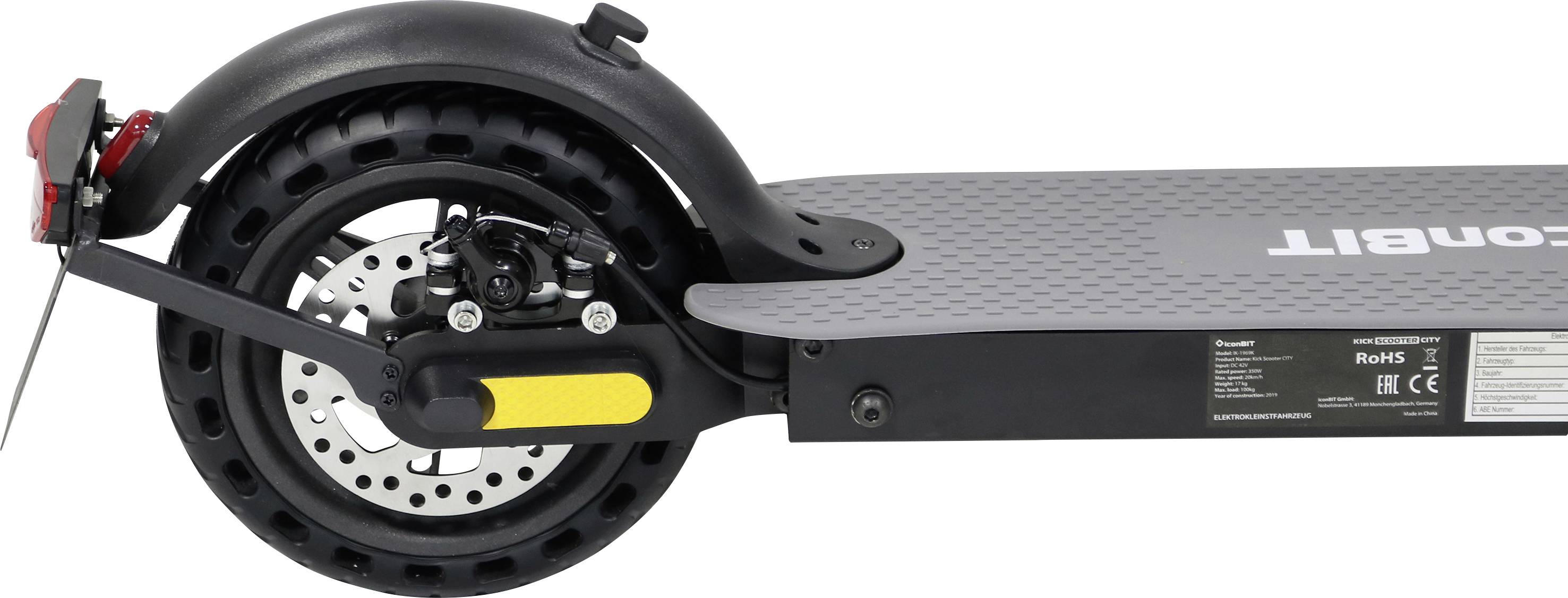 iconBIT Kick Scooter CITY E-Scooter Schwarz Lithium 36 V 7.5 Ah Straßenzulassung: Deutschland