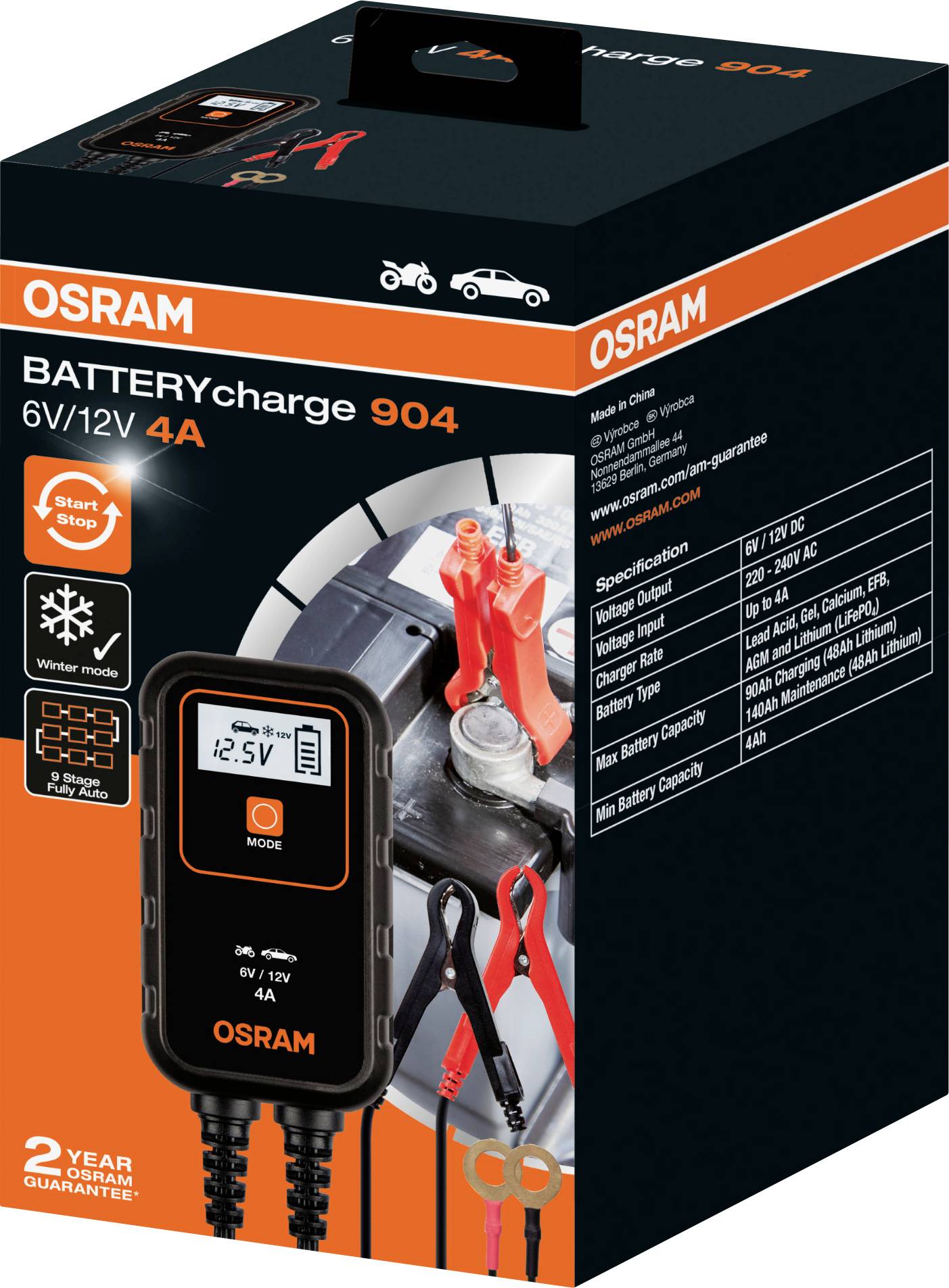 Osram Automotive OEBCS904 4052899620520 Automatikladegerät 6 V, 12V 2 A, 4A 2 A, 4A