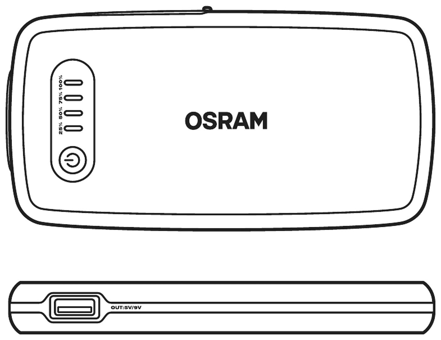 Osram Automotive Schnellstartsystem BATTERYstart 200 OBSL200 Starthilfestrom (12 V)=150A USB-Steckdose 1x