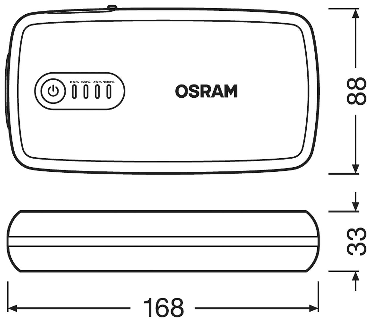 Osram Automotive Schnellstartsystem BATTERYstart 300 OBSL300 Starthilfestrom (12 V)=300A USB-Steckdose 2x