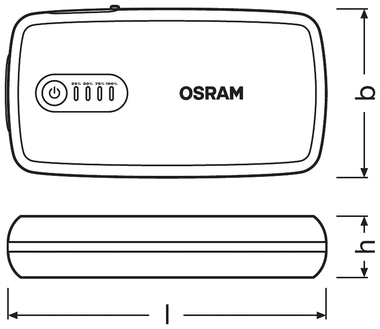 Osram Automotive Schnellstartsystem BATTERYstart 300 OBSL300 Starthilfestrom (12 V)=300A USB-Steckdose 2x