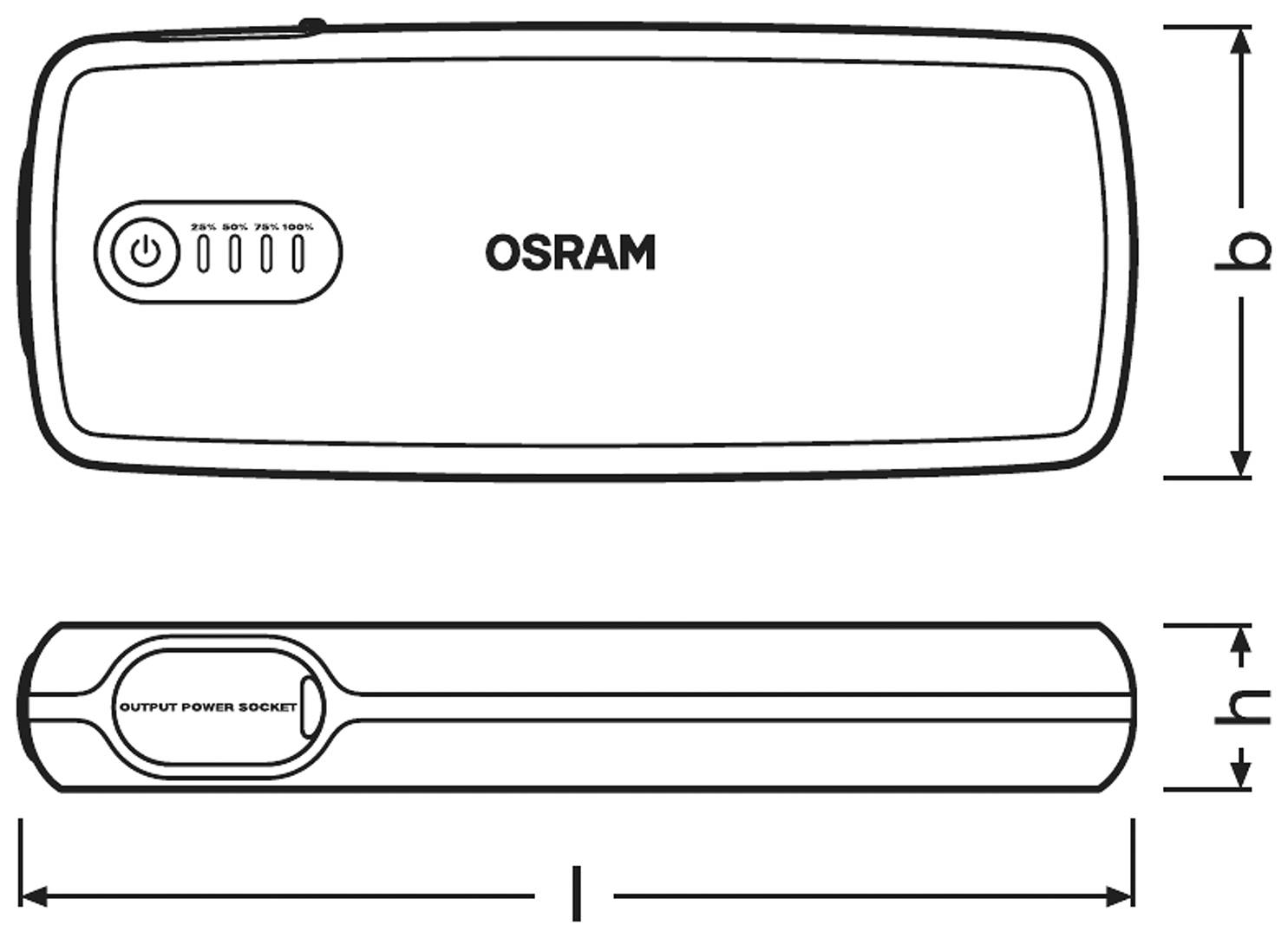 Osram Automotive Schnellstartsystem BATTERYstart 400 OBSL400 Starthilfestrom (12 V)=400 A USB-Steck