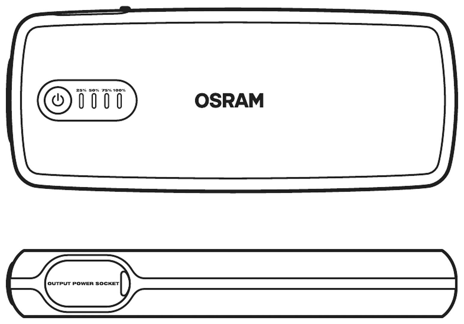 Osram Automotive Schnellstartsystem BATTERYstart 400 OBSL400 Starthilfestrom (12 V)=400A USB-Steckdose 2x