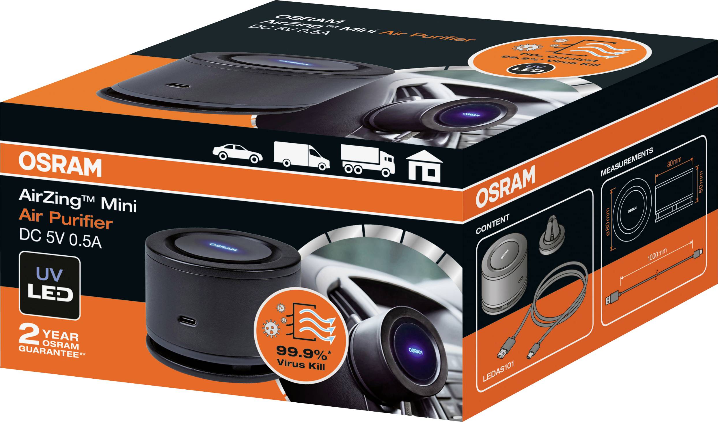 OSRAM AirZing Mini Air Purifier Luftreiniger 5 V