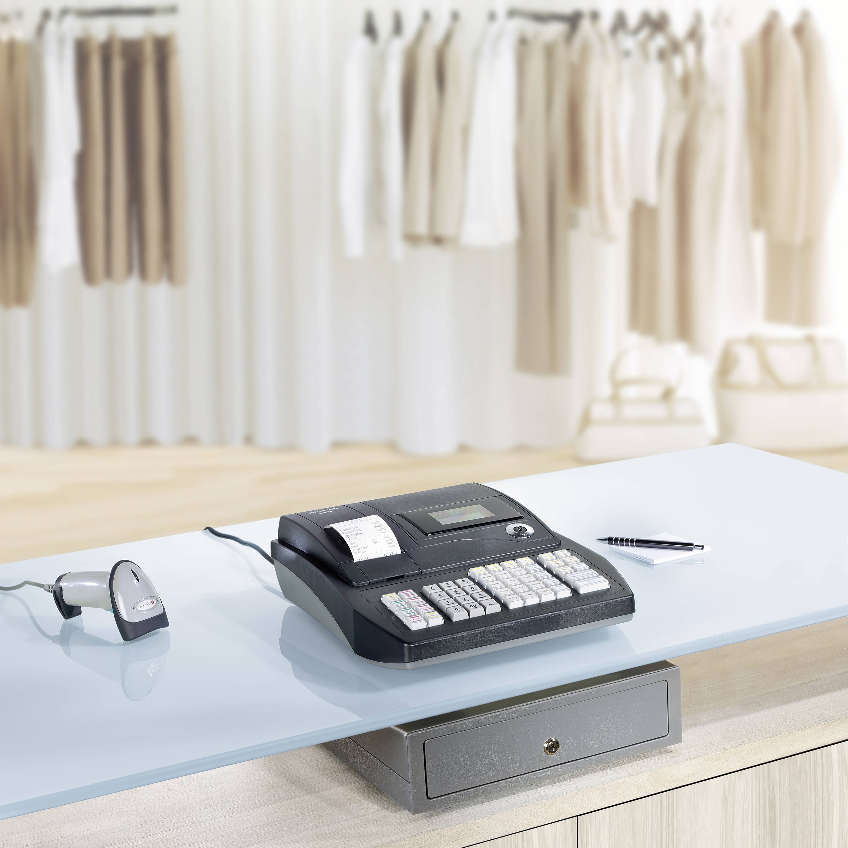 Olympia CM 941 TSE Registrierkasse Dunkelgrau Hintergrundbeleuchtung, über PC programmierbar