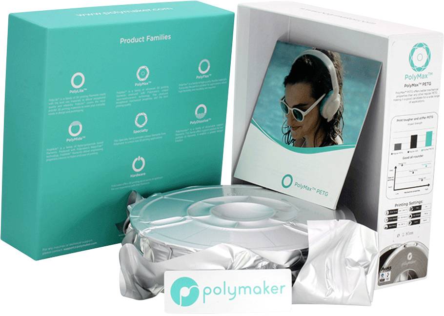 Polymaker 70184 PolyMax Filament PETG 2.85 mm 750 g Schwarz 1 St.