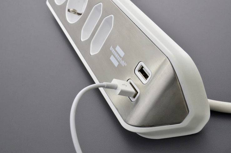 Brennenstuhl 1153590420 Tischsteckdose 1 Stück Silber, Weiß Schutzkontakt 1 St.