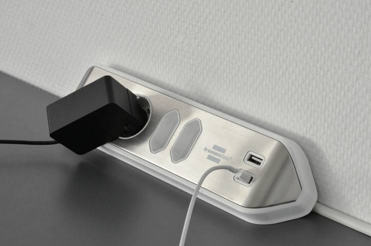 Brennenstuhl 1153590420 Tischsteckdose 1 Stück Silber, Weiß Schutzkontakt 1St.