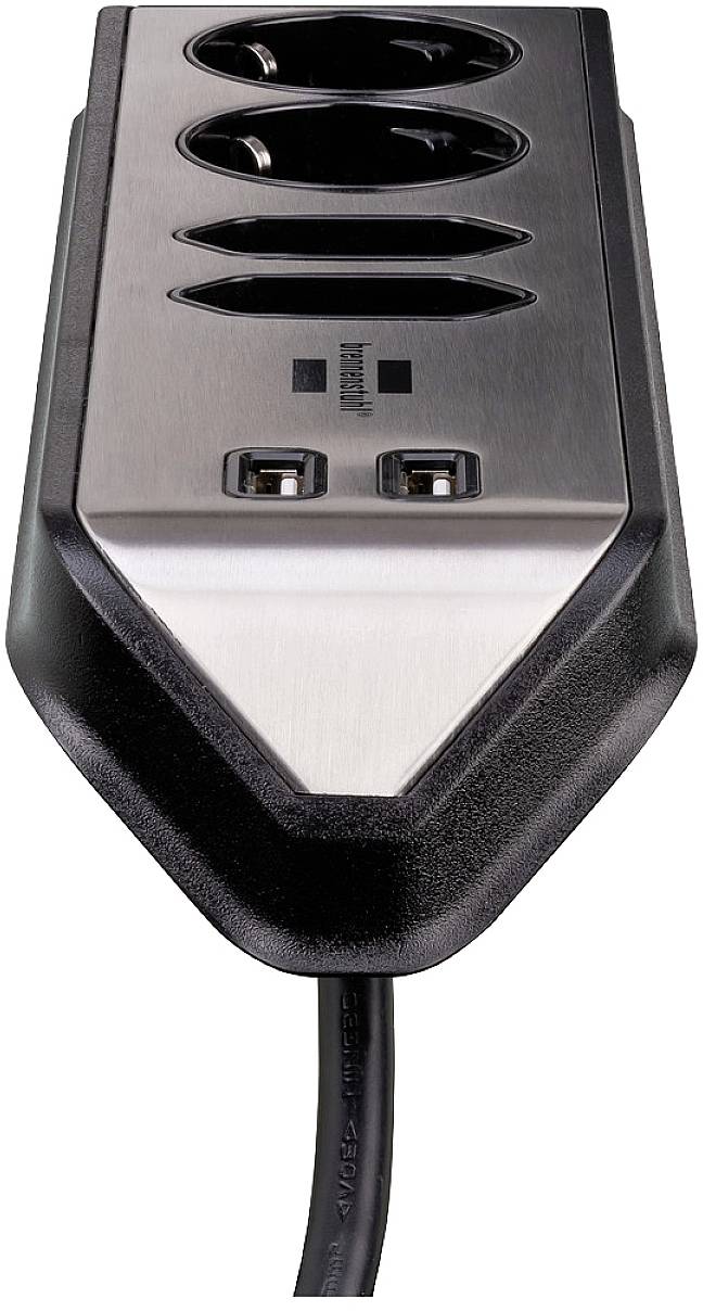 Brennenstuhl 1153590410 Tischsteckdose 1 Stück Silber, Schwarz Schutzkontakt 1St.