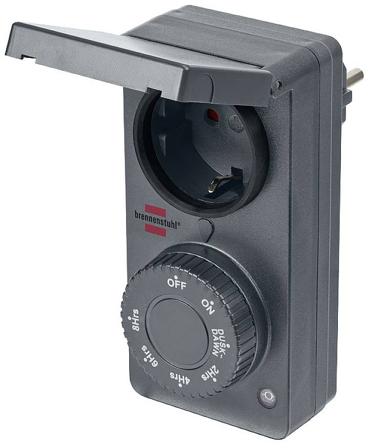 Brennenstuhl 1506120 Zeitschaltuhr analog 1800W IP44 Dämmerungsfunktion