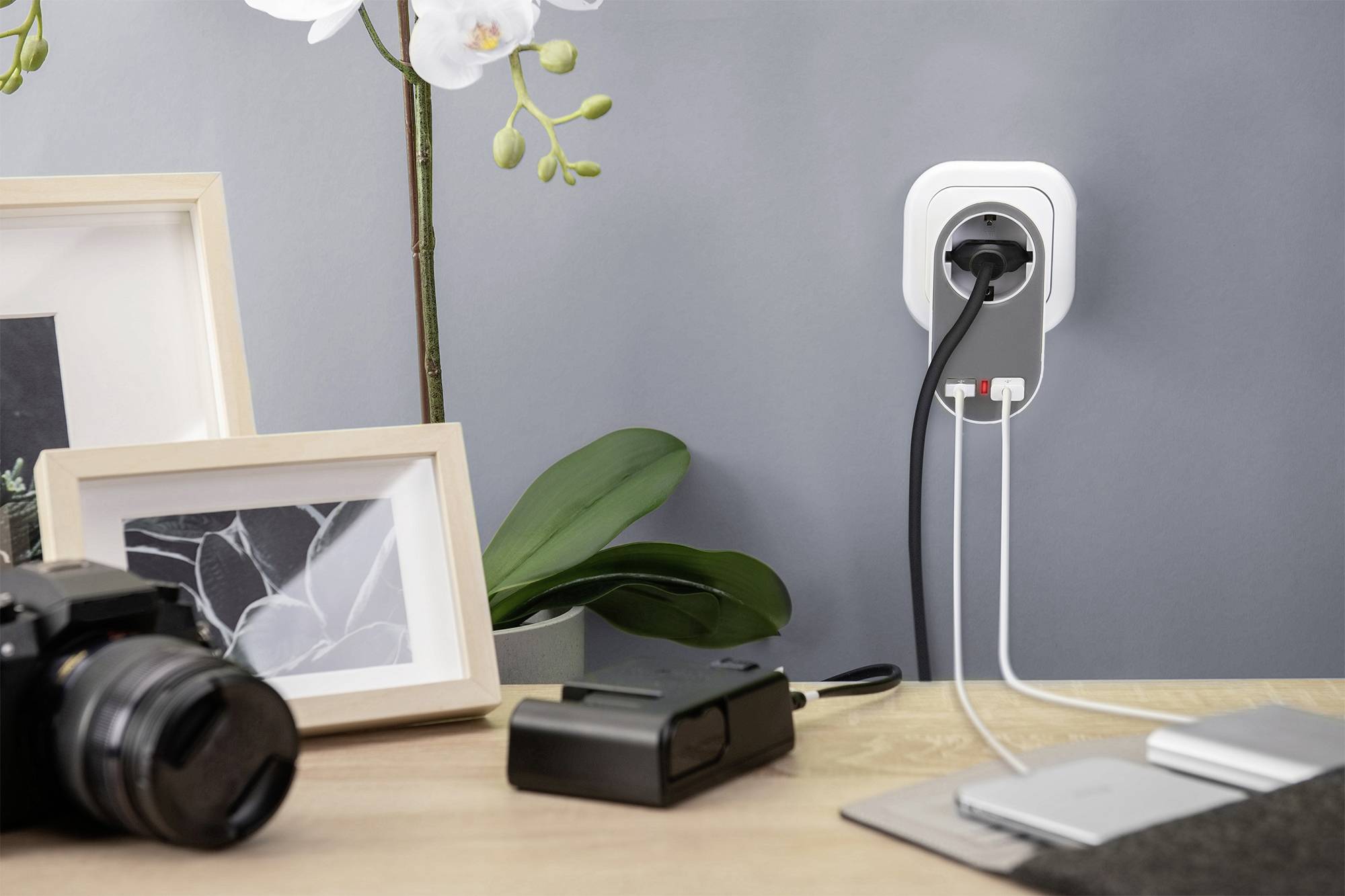 Digitus Adapter 2x USB-A Grau Innenbereich