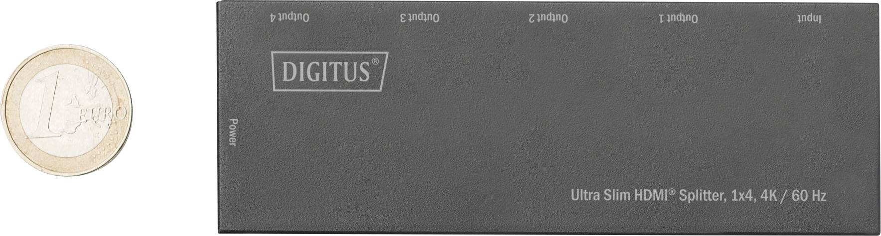 Digitus DS-45323 4 Port HDMI-Splitter LED-Anzeige, Metallgehäuse, Ultra HD-fähig 4096 x 2160 Pixel Schwarz
