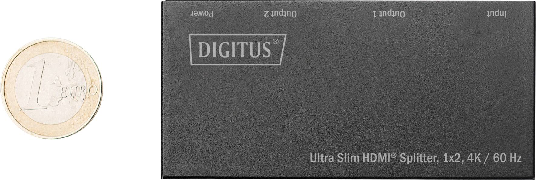 Digitus DS-45322 2 Port HDMI-Splitter LED-Anzeige, Metallgehäuse, Ultra HD-fähig 4096 x 2160 Pixel Schwarz