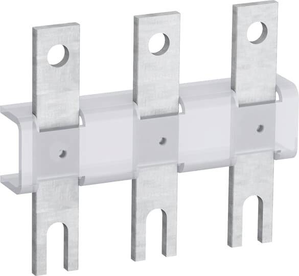 Drei Metallhaken an einer transparenten Halterung, die zur Befestigung oder Unterstützung mechanischer Strukturen dienen.