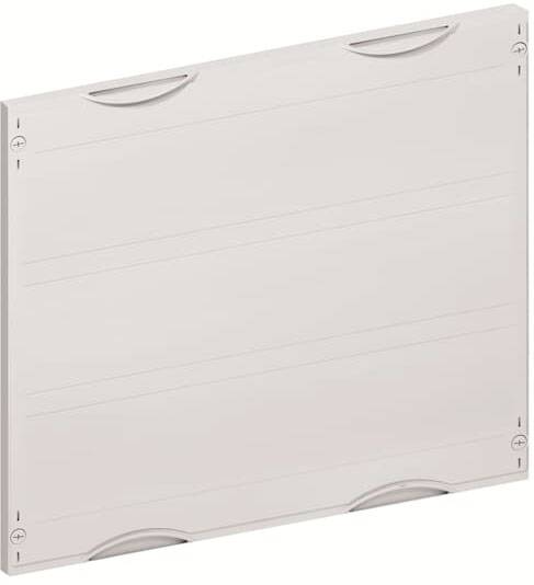 Ein rechteckiges, hellgraues Plastikgehäuse mit vier Befestigungsschrauben in den Ecken und leicht erhabenen Griffen an den Seiten.