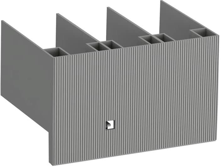 Graues, geripptes Kunststoffprofil mit vier Kammern und einem rechteckigen Ausschnitt in der Mitte. Verwendet für statische Bauanwendungen.