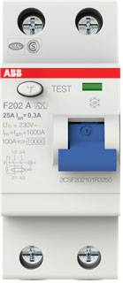 ABB 2CSF202101R3250 F202 A-25/0,3 FI-Schutzschalter A 2polig 25 A 0.3 A 230 V
