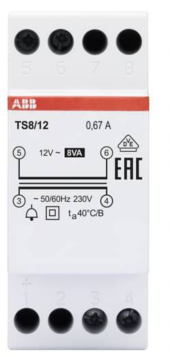 Ein elektrisches Relaismodul von ABB für 12V und 230V, mit Überlastschutz und entsprechender Zertifizierung.