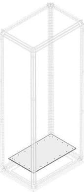 Transparente 3D-Zeichnung eines rechteckigen Rahmens mit einer Plattform am Boden.