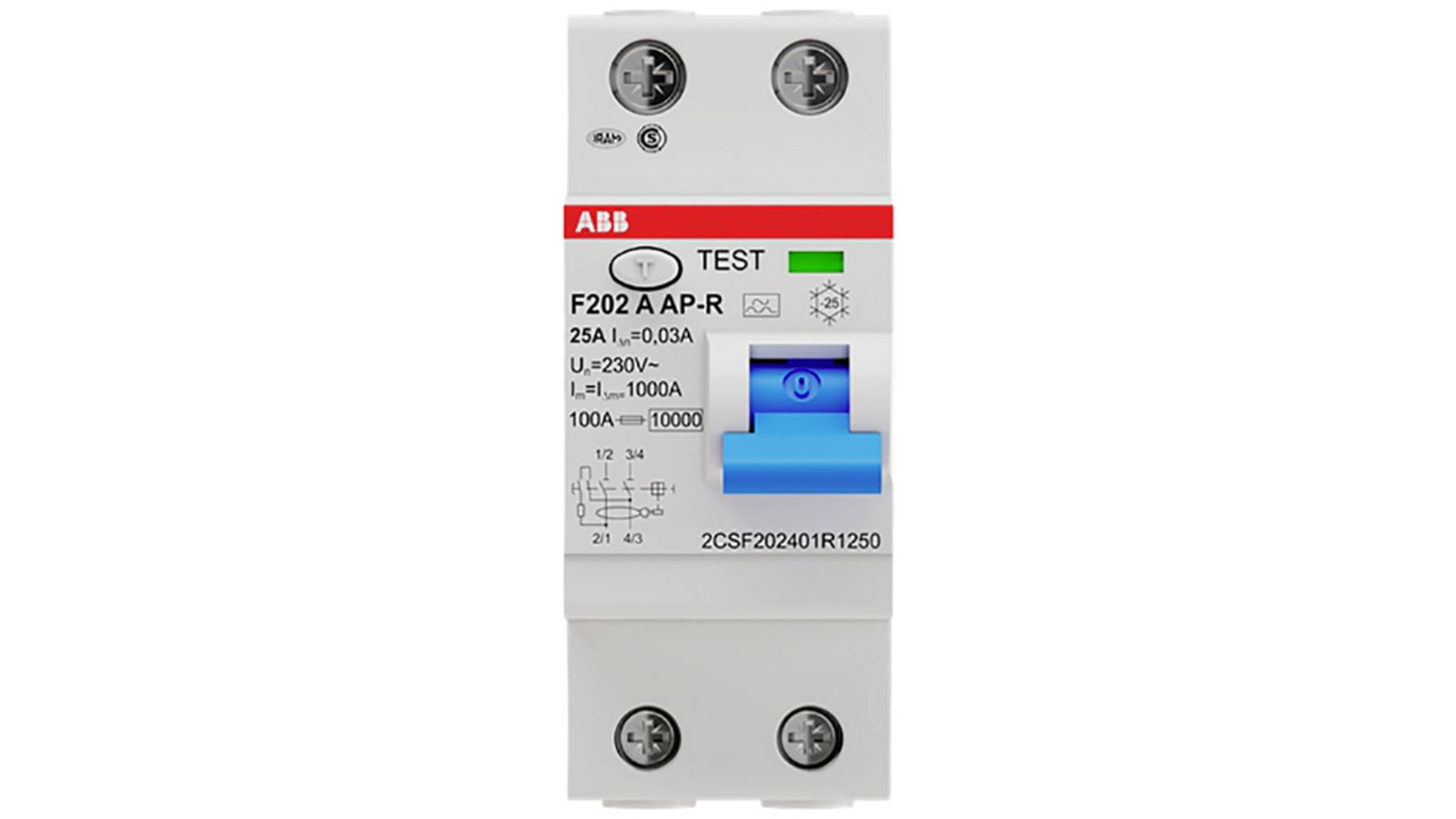 Disjoncteur 40a ABB 2CSF202401R1250 F202 A-25/0,03 AP-R FI-Schutzschalter A 2polig 25A 0.03a 230v Disjoncteur Différentiel Disjoncteur 40a ABB 2CSF202401R1250 F202 A-25/0,03 AP-R FI-Schutzschalter A 2polig 25A 0.03a 230v Disjoncteur Différentiel