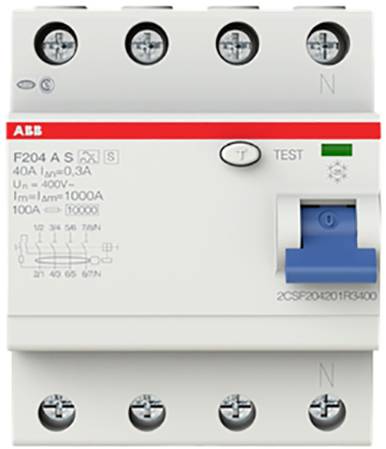 ABB 2CSF204201R3400 F204A S-40/0,3 FI-Schutzschalter A 4polig 40A 0.3A 400V