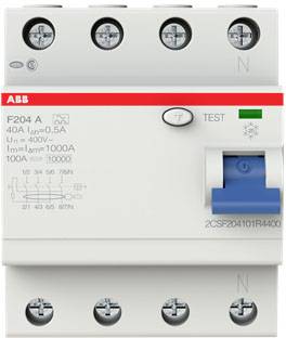 ABB 2CSF204101R4400 F204 A-40/0,5 FI-Schutzschalter A 4polig 40 A 0.5 A 400 V