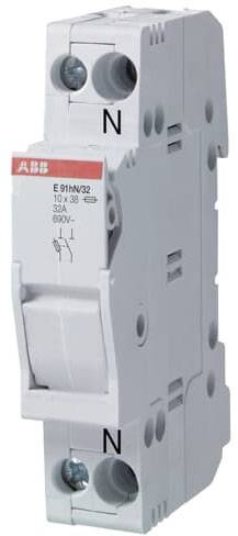 Einpoliger Leitungsschutzschalter der Marke ABB mit Schalter und Beschriftung E91N/32, 22A, für Stromkreisschutz bis 690V.