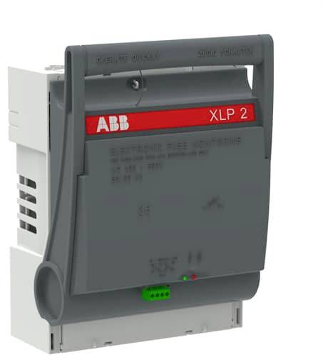 Ein grauer ABB XLP 2 Leistungsschalter mit rotem Logo oben links. Er dient der Sicherung und Steuerung elektrischer Schaltkreise.