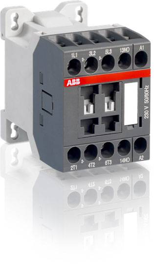 ABB-Schütz, Modell AF09-30-10, 3-polig mit 3 Hauptkontaktstellen und 1 Hilfsschließer, geeignet für 230V bei 50/60 Hz.