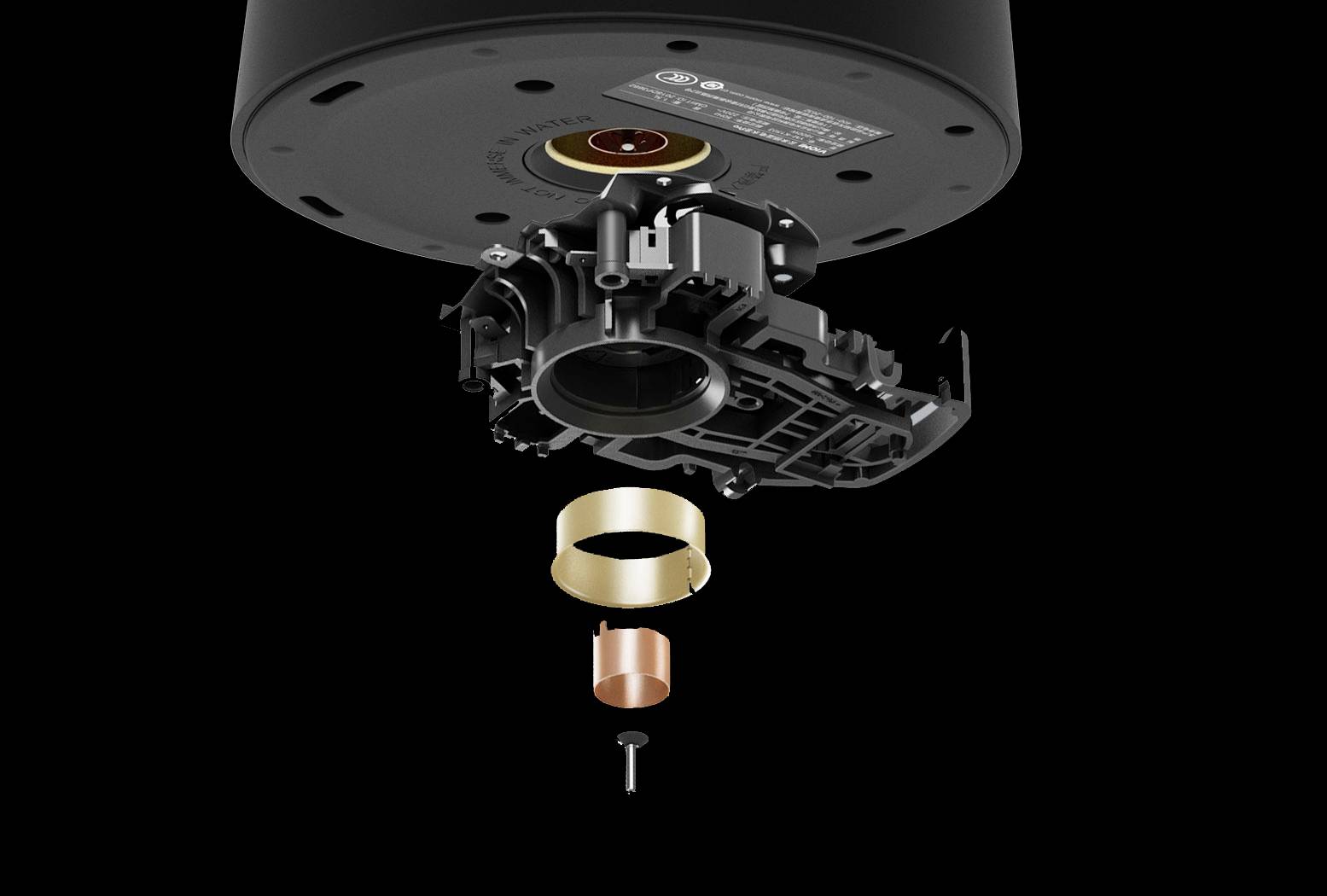 Viomi Smart Kettle Black Wasserkocher schnurlos, App steuerbar, mit Display Schwarz