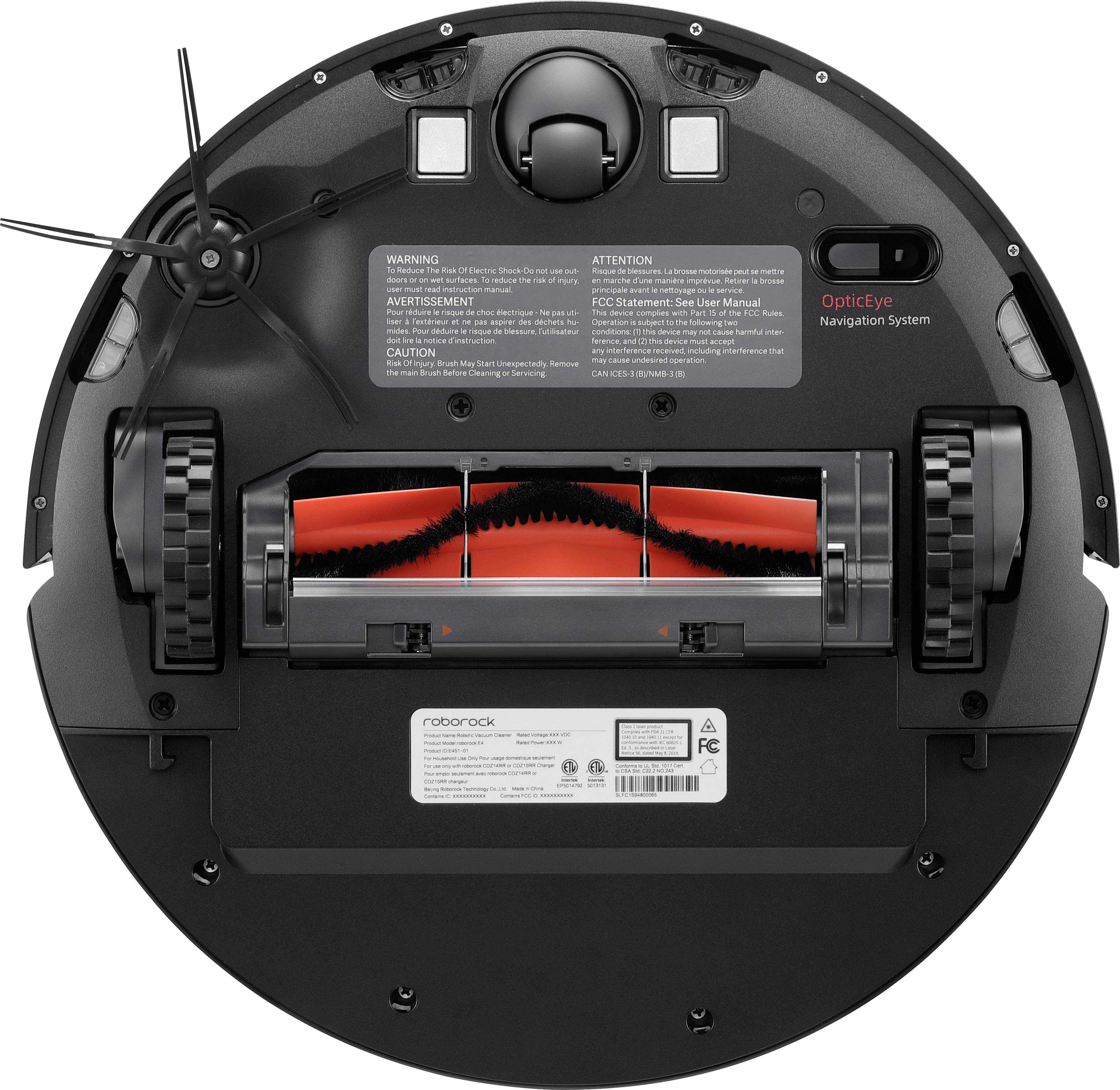 Roborock E4 black Saugroboter App gesteuert, kompatibel mit Amazon Alexa, kompatibel mit Google Home