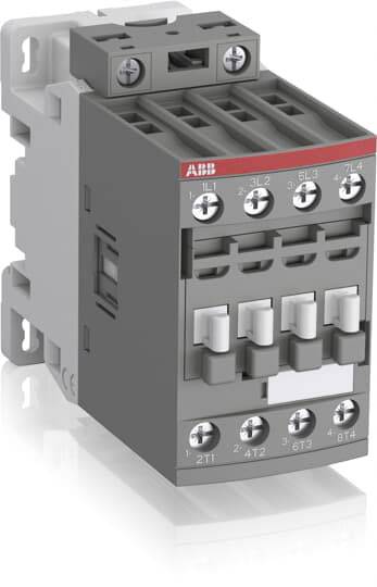 'ABB Schütz' mit mehreren Anschlüssen und Steckverbindungen, geeignet für industrielle Anwendungen zur Steuerung elektrischer Schaltungen.