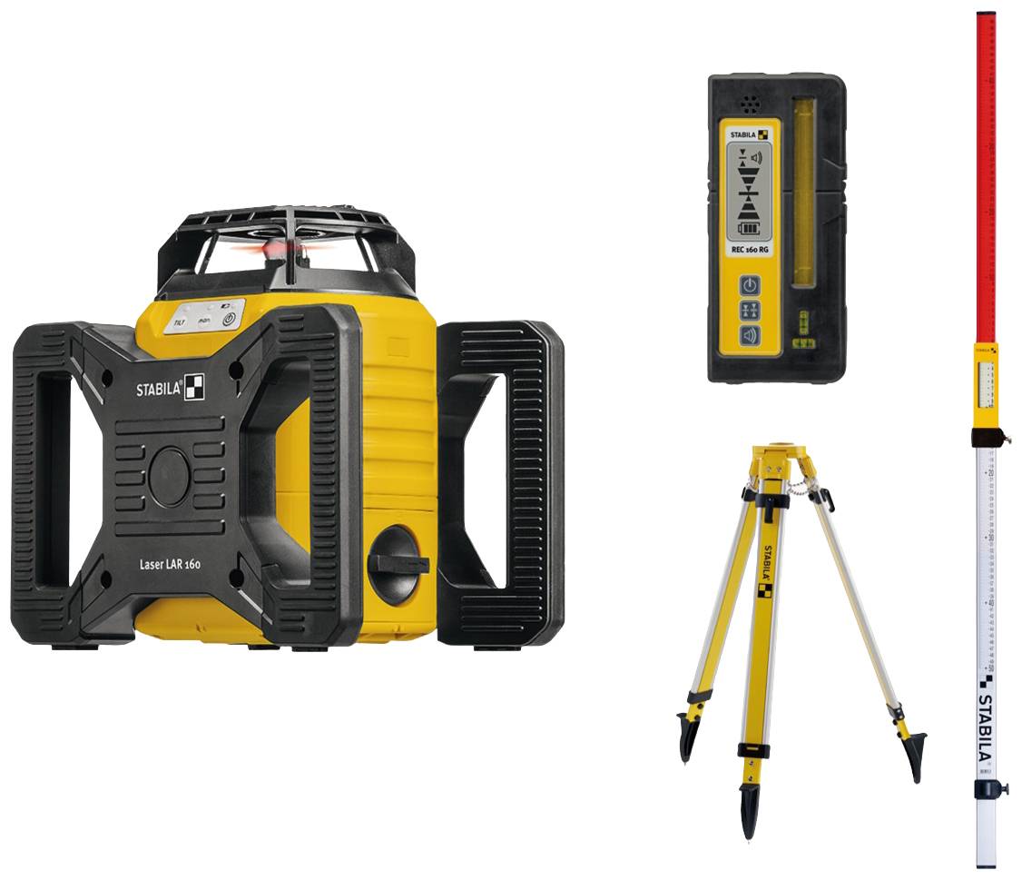 Stabila LAR 160, 7-pcs Rotationslaser inkl. Stativ, inkl. 5m Nivellierlatte Reichweite (max.): 600m