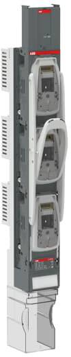 Dreistöckiger elektrischer Zählerblock, vertikal angeordnet, mit grauen Gehäusen und roten Akzenten. Geeignet für kommerzielle Anwendungen.