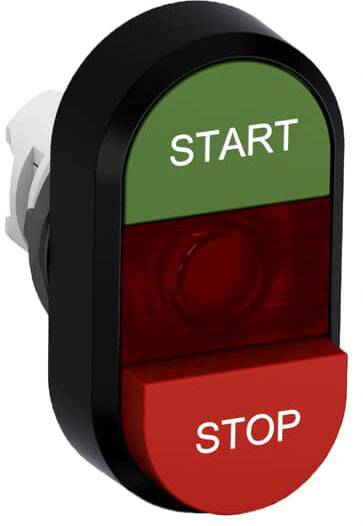 'Start'- und 'Stop'-Schalter in grün und rot.