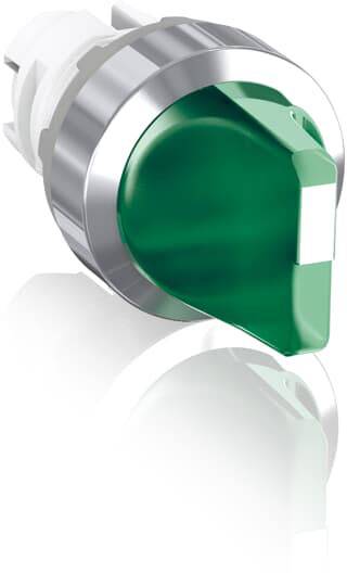 Grüner Schalthebelknopf aus Metall und Kunststoff, perspektivisch leicht geneigt dargestellt.