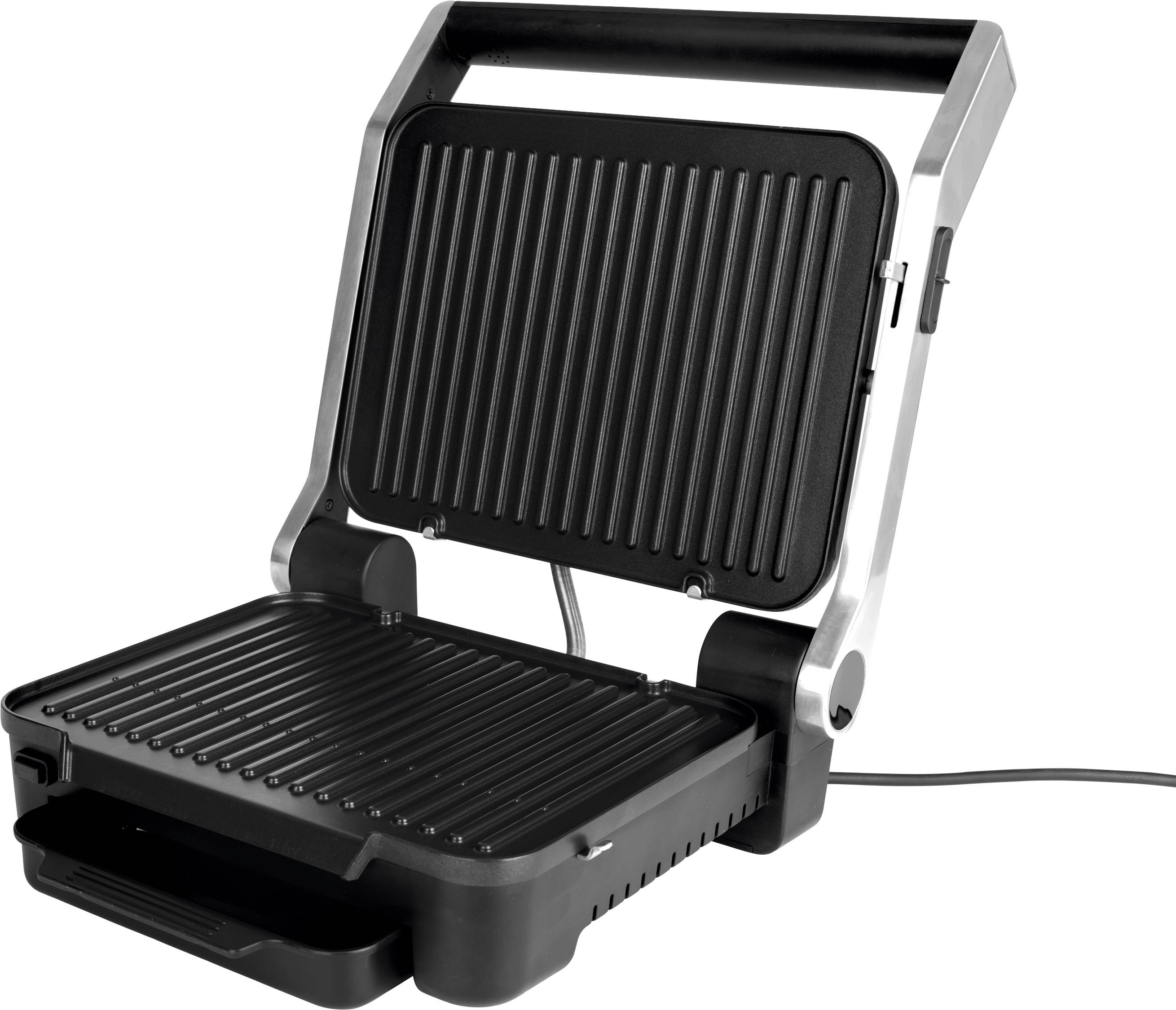 Maxxmee 09550 Elektro Grill klappbar, kabelgebunden, mit Display Aluminium, Schwarz