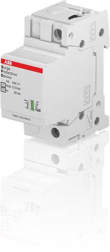 Überspannungsschutzgerät der Marke ABB, Modell OVRL 125-500 P, 125 kA, 500 V~, mit grauem Gehäuse und rotem Etikett.