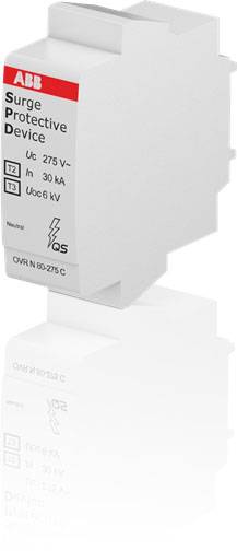Überspannungsschutzgerät ABB OVR N 80-275 C, schützt elektrische Geräte vor Überspannungen, max. Spannung 275V, Strom 30kA.