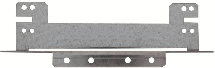 Metallstrebe mit Löchern zur Befestigung, symmetrisches Design. Geeignet für Montagezwecke in Konstruktionsprojekten.