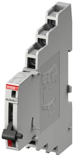 Ein grauer elektrischer Leistungsschalter mit Hebel und Aufschrift 'AUX/ALT'. Wird zur Steuerung elektrischer Stromkreise verwendet.