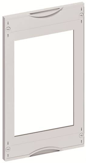 Ein rechteckiges, beiges Rahmenstück mit abgerundeten Ecken und Schraubenlöchern an den Ecken.