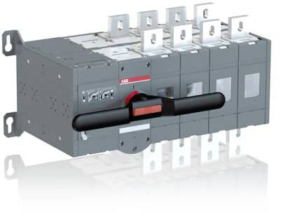 Schaltgerät mit mehreren Metallanschlüssen und einem großen schwarzen Hebel an der Vorderseite, zur Steuerung elektrischer Schaltungen.